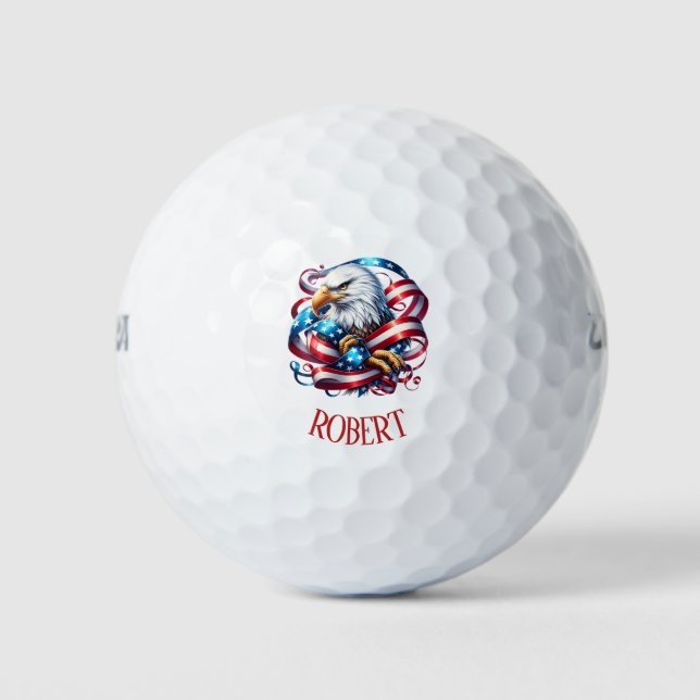 Pelotas De Golf Águila Americana Patriótica (Anverso)