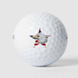 Pelotas De Golf Águila asombrosa, la bandera estadounidense, patri