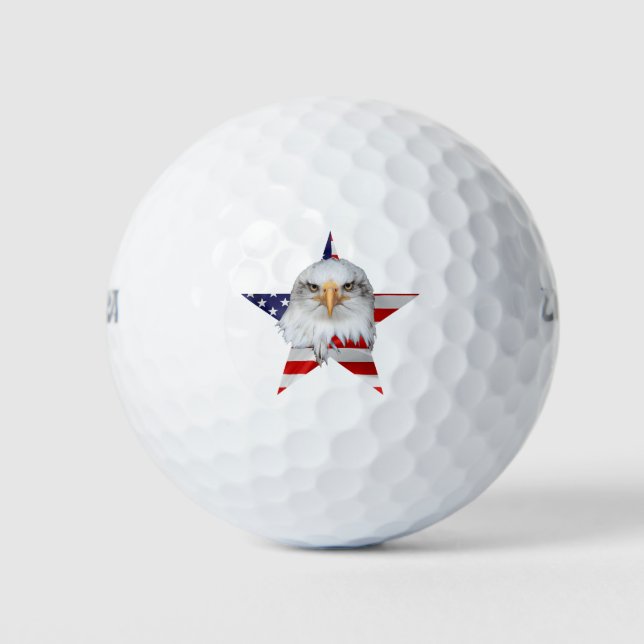 Pelotas De Golf Águila De Estilo, Bandera Americana, Patriótico (Anverso)