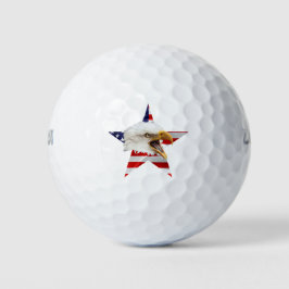 Pelotas De Golf Águila desenfrenada, bandera estadounidense, patri