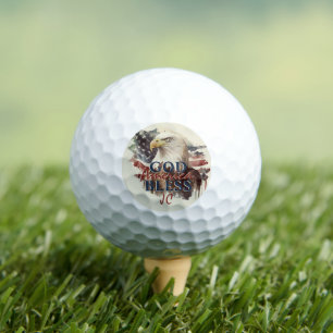 Pelotas De Golf Águila Patriótica Dios bendiga las iniciativas Per