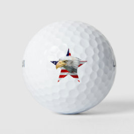 Pelotas De Golf Águila vigilante, bandera estadounidense, patrióti
