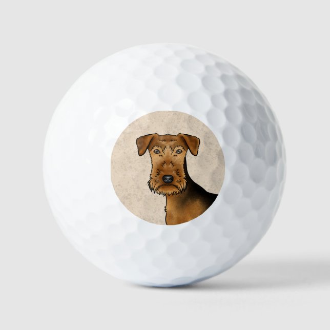 Pelotas De Golf Airedale Terrier Cute Cartoon Perro de cierre (Anverso)