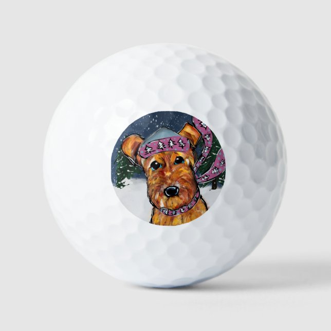Pelotas De Golf Airedale Terriers (Anverso)