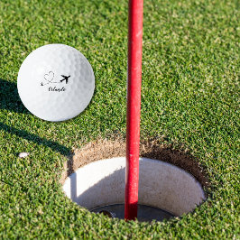 Pelotas De Golf  Airplane & Heart Contrail Travel Vacation Custom