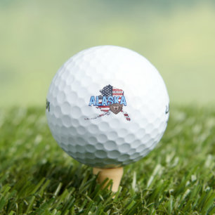 Pelotas De Golf Alaska State Estados Unidos Map Vintage USA