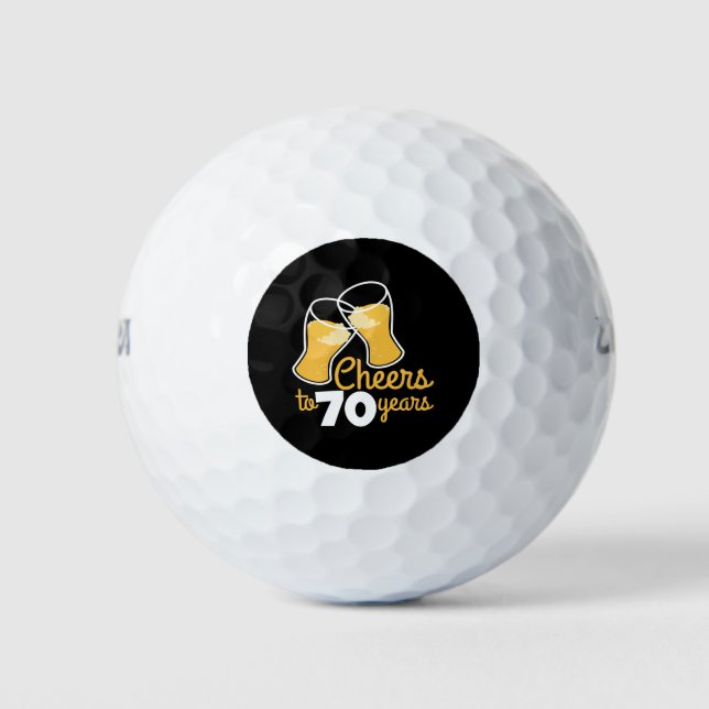 Pelotas De Golf Alegría de cumpleaños a 70 años de cerveza de cump (Anverso)