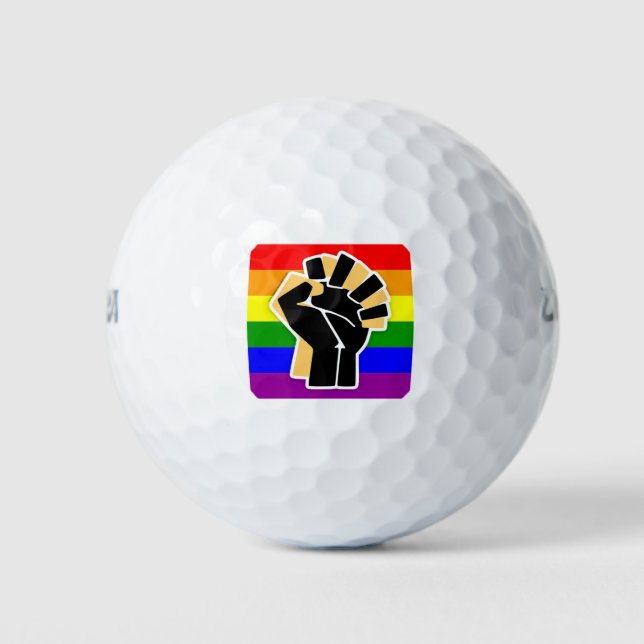 Pelotas De Golf Aliado negro LGBTQ (Anverso)