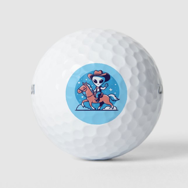 PELOTAS DE GOLF ALIEN COWBOY FUNNY GOLF BALL (Anverso)