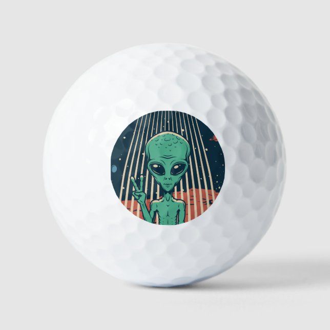 Pelotas De Golf Alien de OVNI (Anverso)
