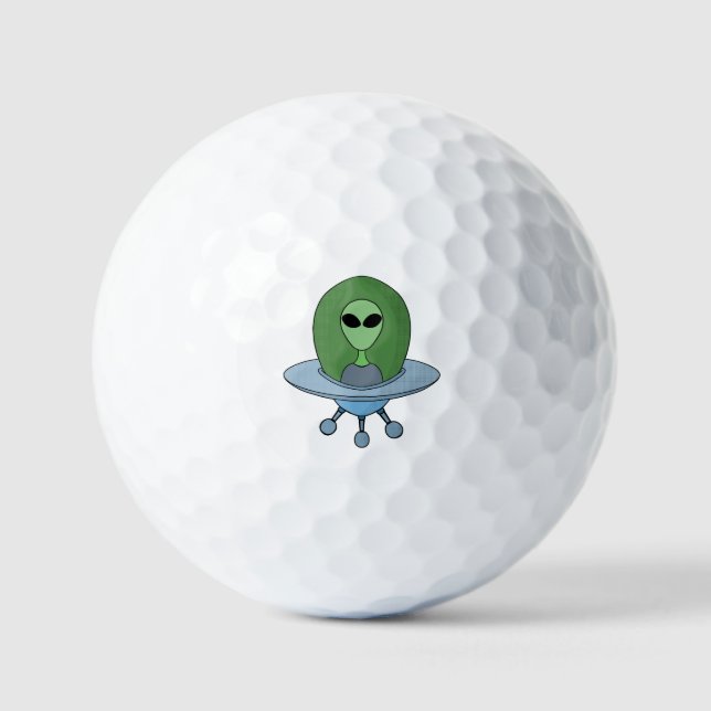 Pelotas De Golf Alien en su pequeña nave espacial (Anverso)