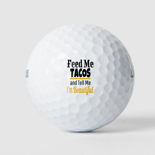 Pelotas De Golf Alimenta a los tacos, humor divertido ama a los TA (Anverso)