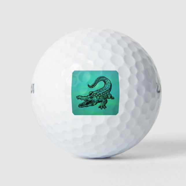 Pelotas De Golf Alligator En Un Maravilloso Fondo Verde (Anverso)