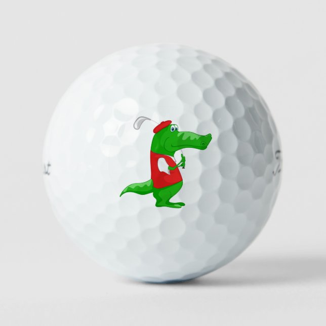 Pelotas De Golf Alligator golfer divertido lindo y preppy (Anverso)