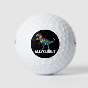 Pelotas De Golf Allysaurus LGBT Dinosaur Bandera de Arcoíris Ally