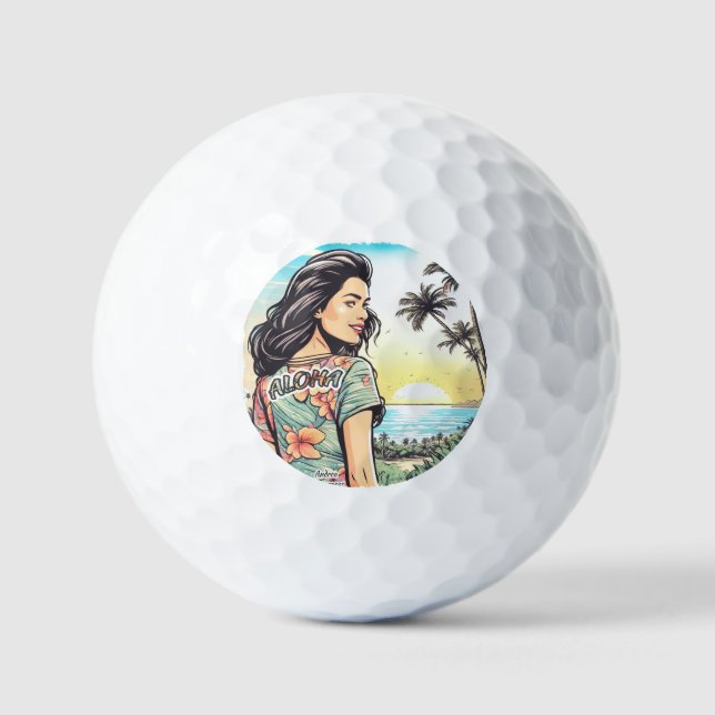 Pelotas De Golf Aloha Chica (Anverso)