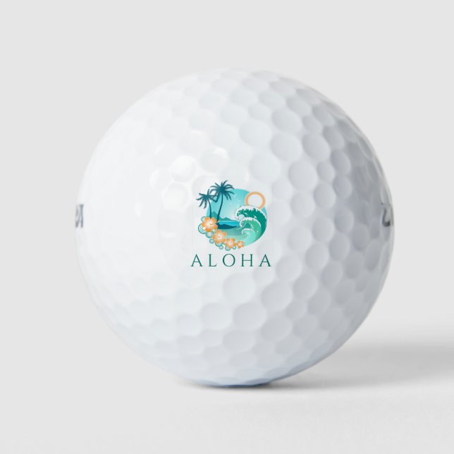 Pelotas De Golf Aloha Tropical (Anverso)