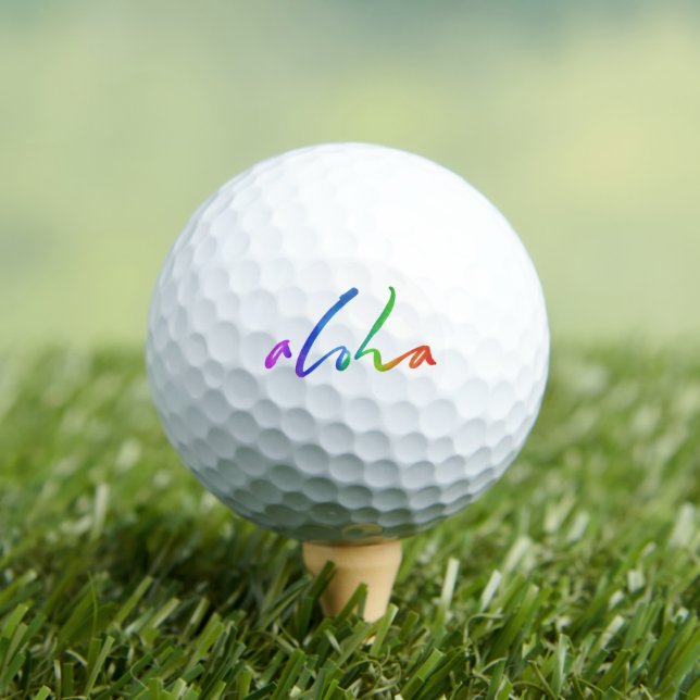 Pelotas De Golf Aloha Tropical Lettering Hawaii Hawai'i Colorous (Camiseta in situ)