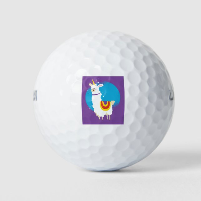 Pelotas De Golf Alpaca Unicorn (Anverso)