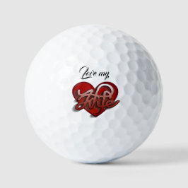 Pelotas De Golf Ama mi diseño de corazón de esposa