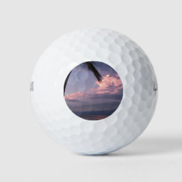 Pelotas De Golf Amanecer del Golfo con nubes violetas