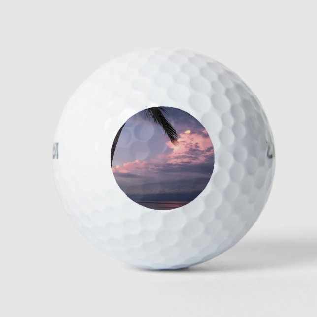 Pelotas De Golf Amanecer del Golfo con nubes violetas (Anverso)