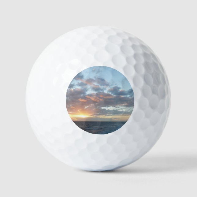 Pelotas De Golf Amanecer en el mar I Pastel (Anverso)
