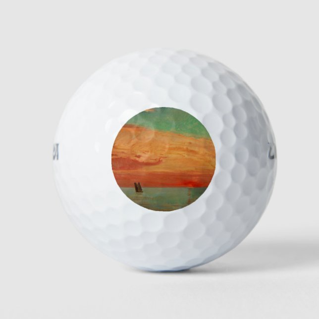 Pelotas De Golf Amanecer sobre el Mar Oriental (arte asiático) (Ta (Anverso)