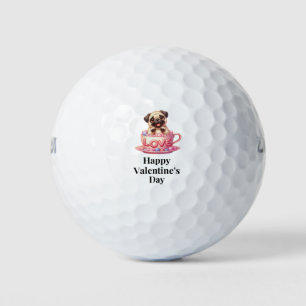 Pelotas De Golf Amantes de los perros Pug para los El día de San V