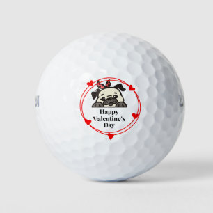 Pelotas De Golf Amantes del perro de pug para el El día de San Val