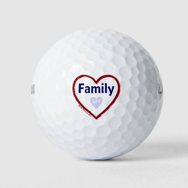 Pelotas De Golf Amar a mi familia (Anverso)
