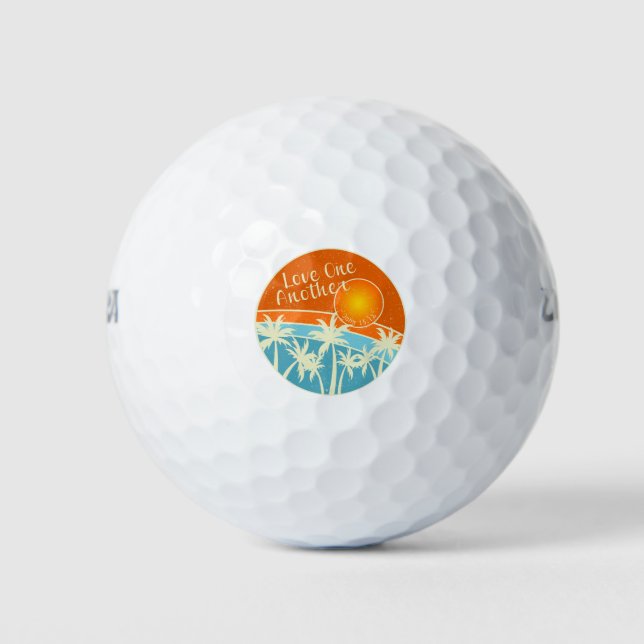 Pelotas De Golf Amar mutuamente el diseño cristiano (Anverso)