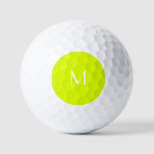 Pelotas De Golf amarillo fluorescente - monograma blanco