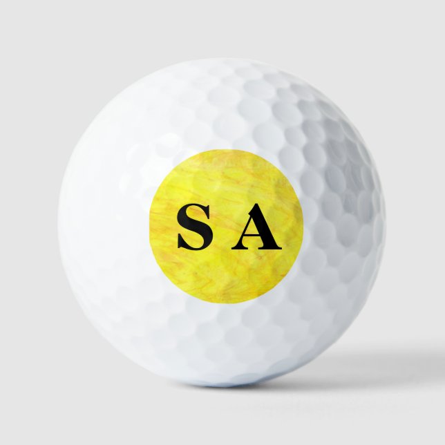 Pelotas De Golf Amarillo solar personalizado (Anverso)
