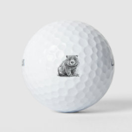 Pelotas De Golf Amazing realistic wombat in pencil drawing style