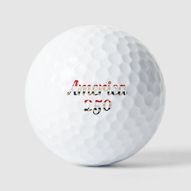 Pelotas De Golf America 250  red white blue gold  (Anverso)