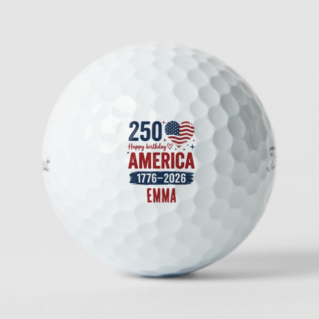 Pelotas De Golf America 250th Anniversary, Custom Name USA (Anverso)