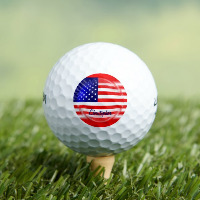 Pelotas De Golf American Flag Design (Camiseta in situ)