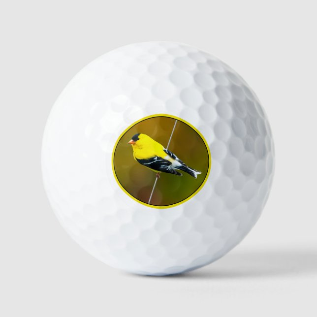Pelotas De Golf American Goldfinch - Fotografía original (Anverso)
