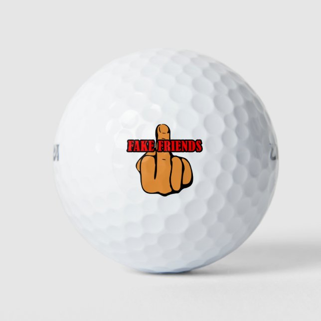Pelotas De Golf Amigos falsos de dedo medio (Anverso)