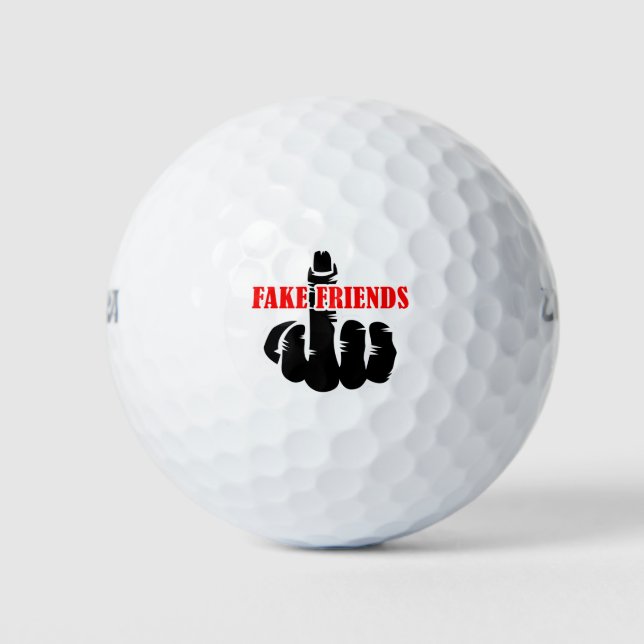 Pelotas De Golf Amigos falsos de dedo medio (Anverso)