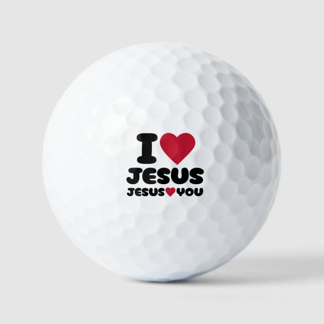 Pelotas De Golf Amo a Jesús y Jesús te ama cristiano (Anverso)