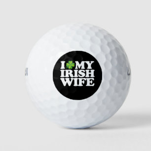 Pelotas De Golf Amo a mi esposa irlandesa Funny Couple St Patrick'