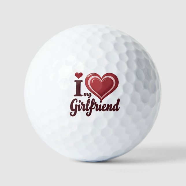 Pelotas De Golf Amo a mi novia personalizado (Anverso)