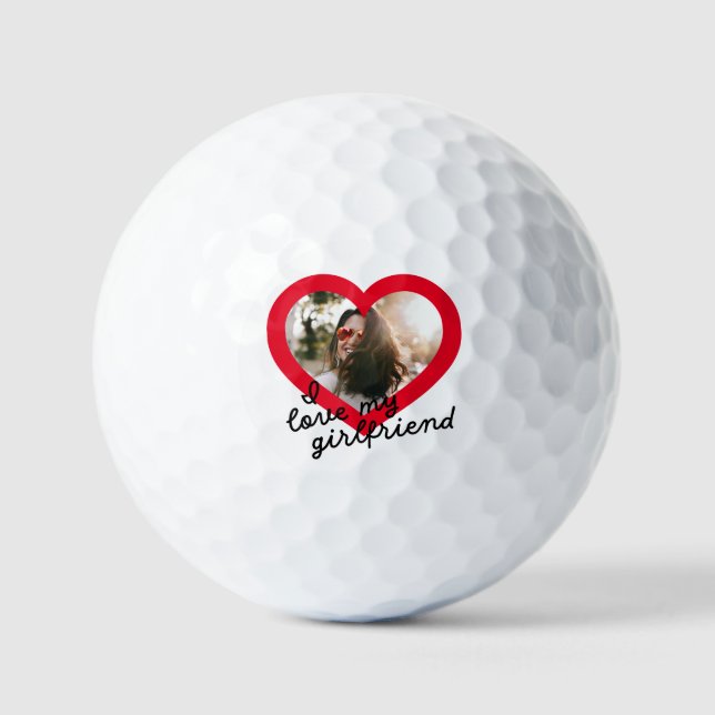 Pelotas De Golf Amo a mi novia Personalizado Red Valentine Foto (Anverso)