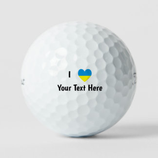 Pelotas De Golf Amo (Corazón Bandera de Ucrania) Texto Personaliza
