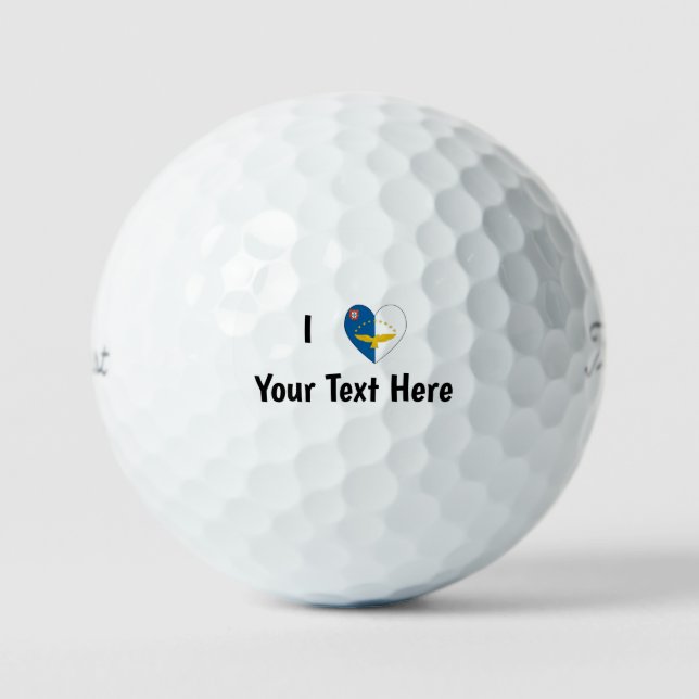 Pelotas De Golf Amo (Corazón de la Bandera Azorea) Personalizado (Anverso)