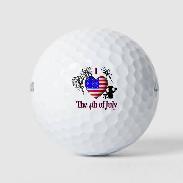 Pelotas De Golf Amo el 4 de Julio (Anverso)