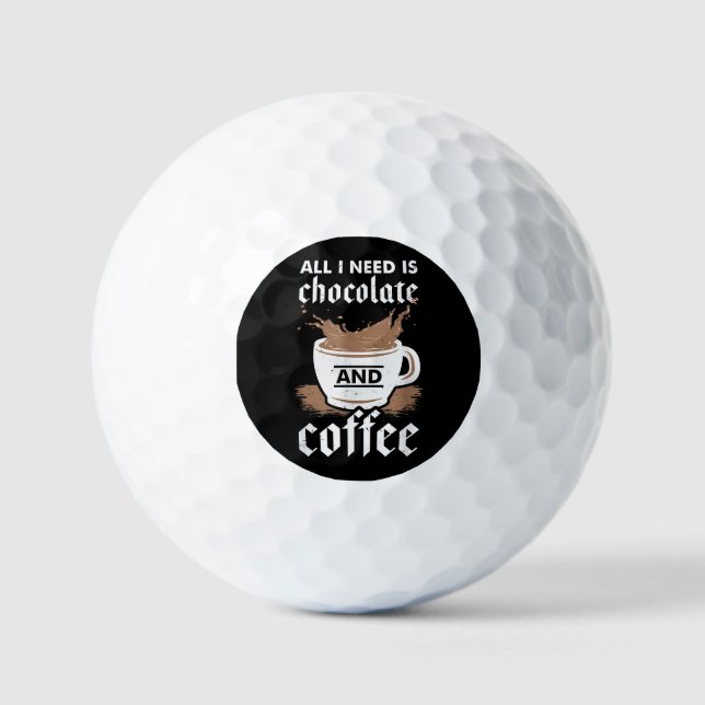 Pelotas De Golf Amo El Chocolate Y El Café (Anverso)