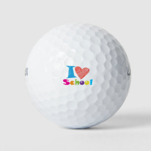 Pelotas De Golf Amo La Escuela. De Vuelta A La Escuela. Personaliz